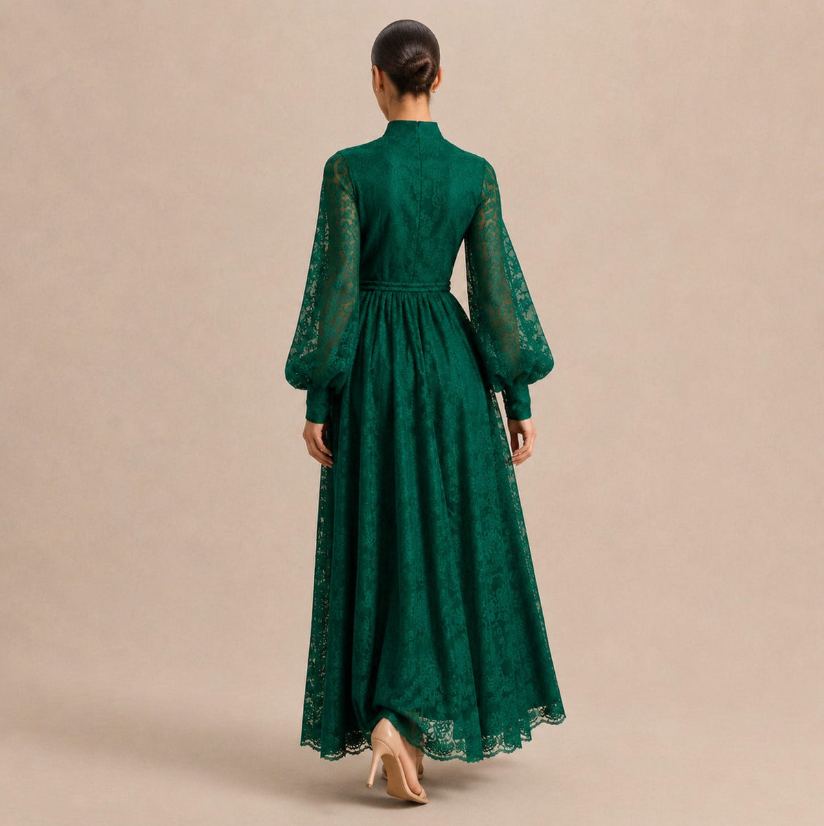 Lace Long Sleeve Maxi Dress