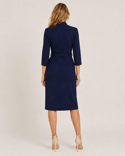 Belted Wrap Midi Dress
