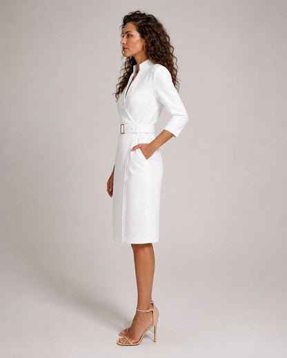 Belted Wrap Midi Dress