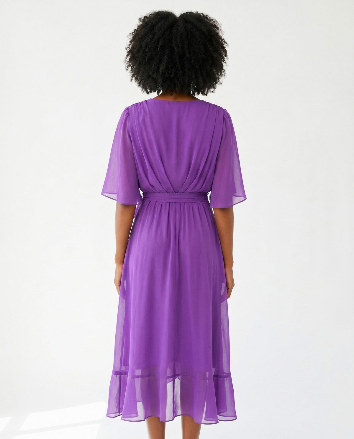 Chiffon 3/4 Kimono Sleeve Maxi Dress