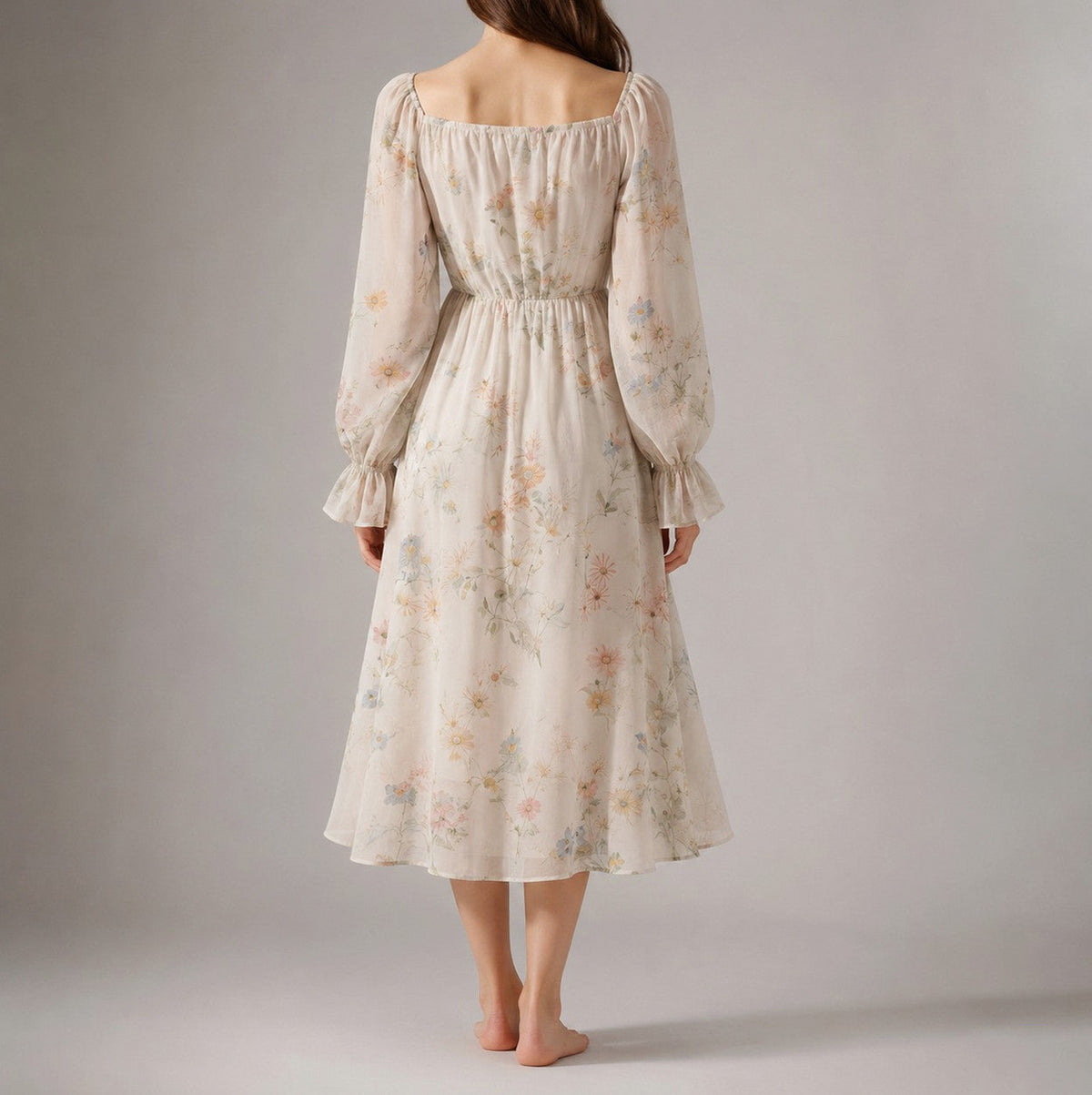 Corset Square Neck Midi Dress