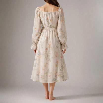 Corset Square Neck Midi Dress