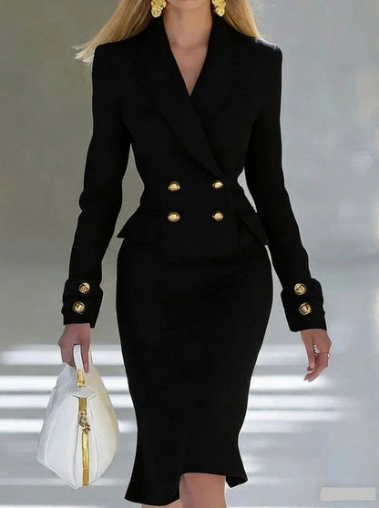 Double Breasted Midi Blazer Dress