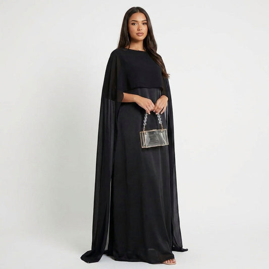 Draped Sleeve Maxi Dress