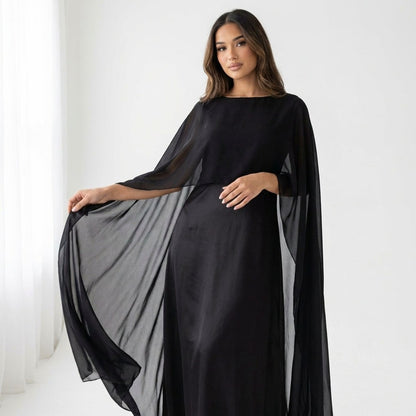 Draped Sleeve Maxi Dress