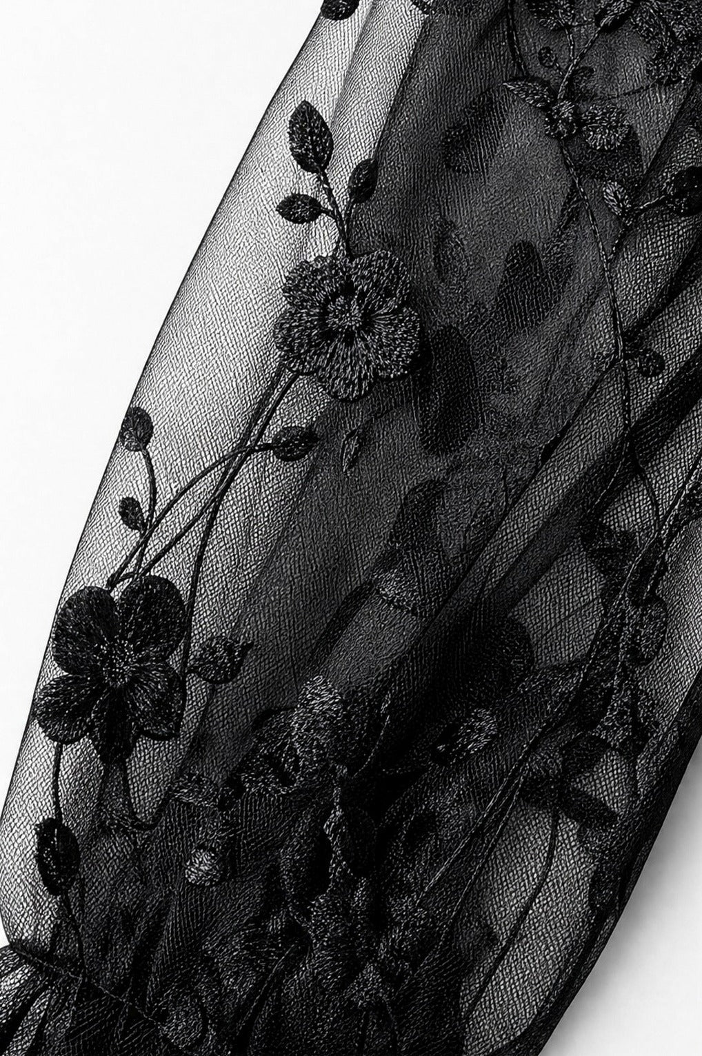 Embroidered Lace Long Sleeve Maxi Dress
