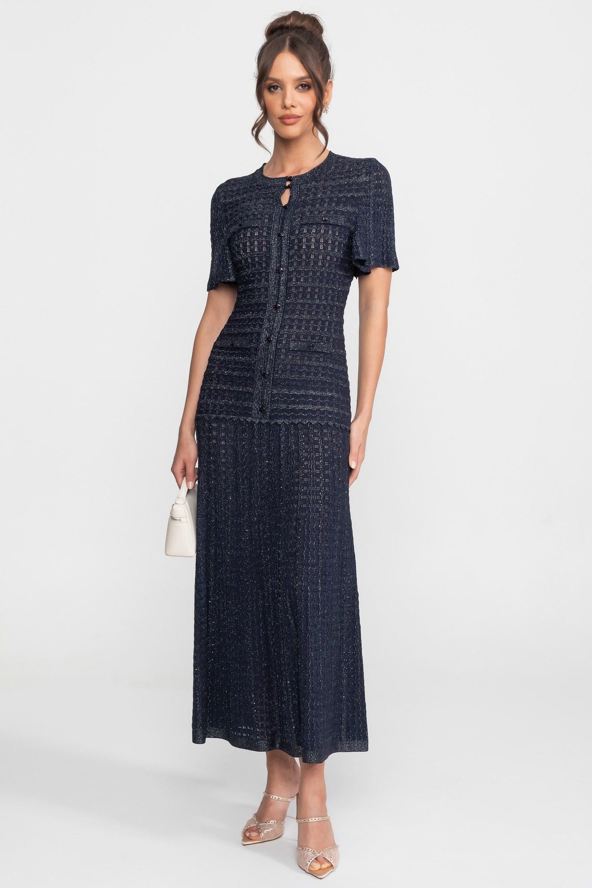 Knit Button Front Maxi Dress