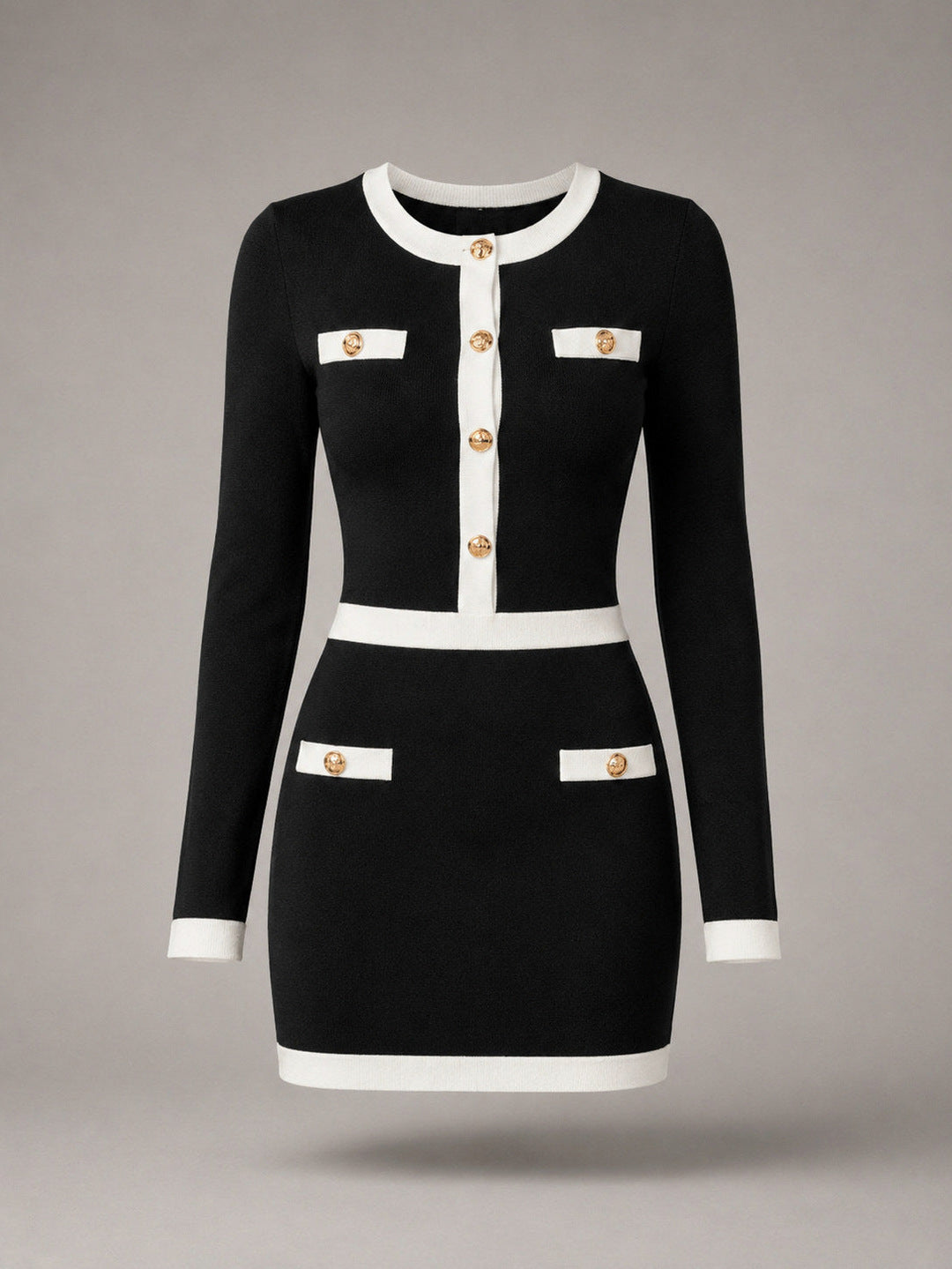 Knit Button Front Sweater Dress
