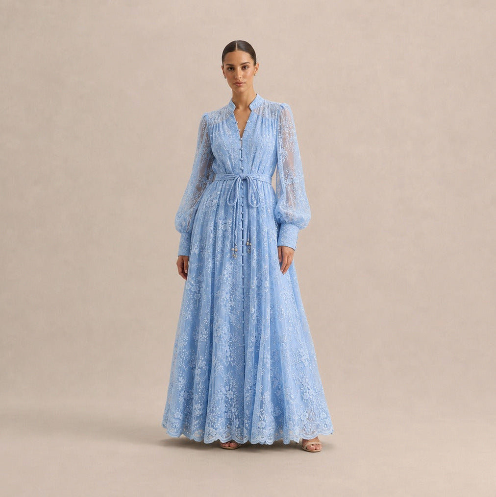 Lace Long Sleeve Maxi Dress