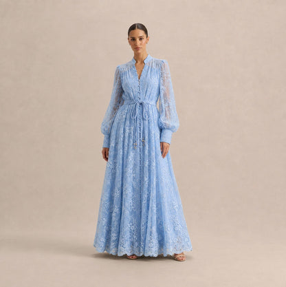 Lace Long Sleeve Maxi Dress