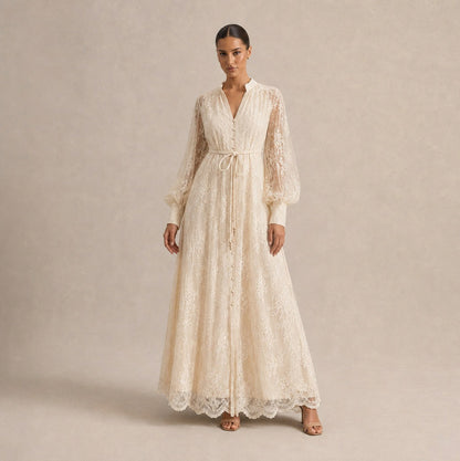 Lace Long Sleeve Maxi Dress