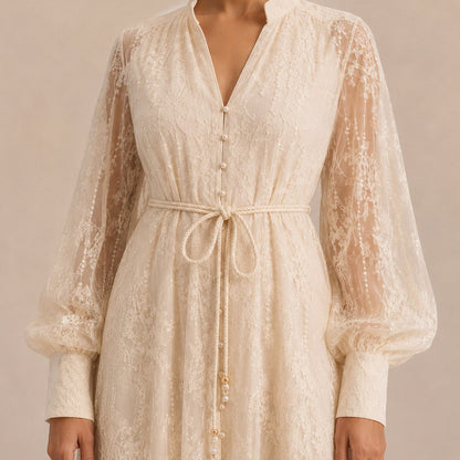 Lace Long Sleeve Maxi Dress