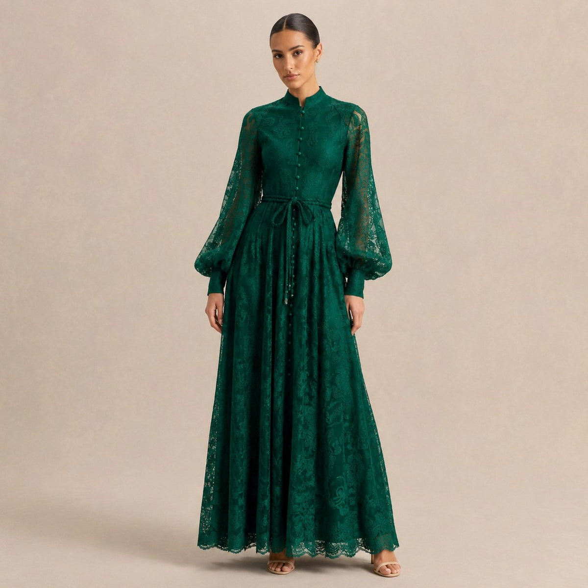 Lace Long Sleeve Maxi Dress