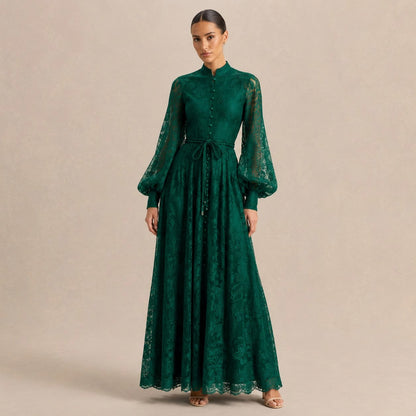 Lace Long Sleeve Maxi Dress