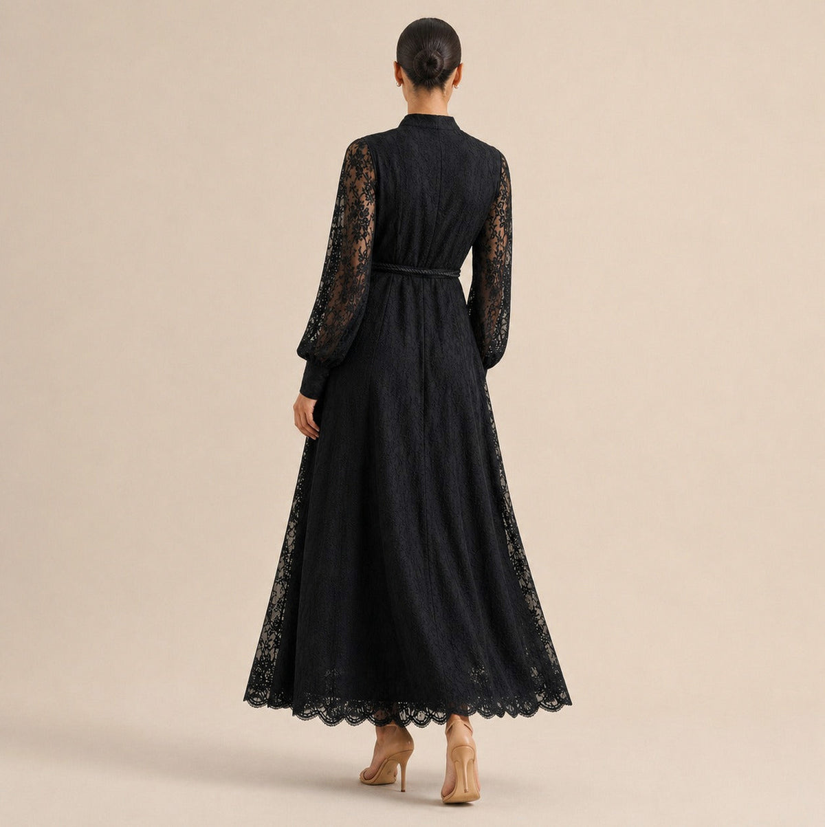 Lace Long Sleeve Maxi Dress