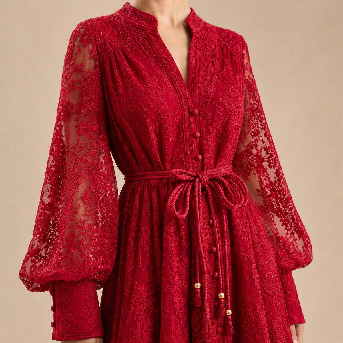 Lace Long Sleeve Maxi Dress