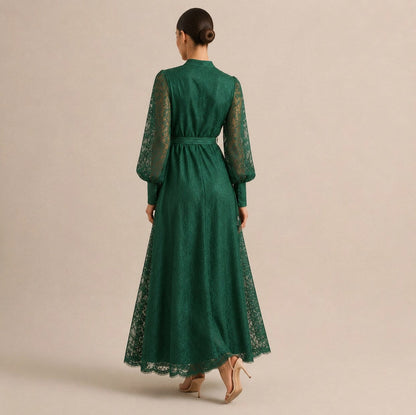 Lace Long Sleeve Maxi Dress