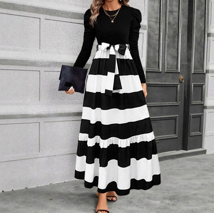 Long Sleeve Ditsy Floral Tiered Maxi Dress
