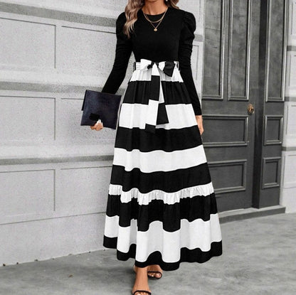 Long Sleeve Ditsy Floral Tiered Maxi Dress