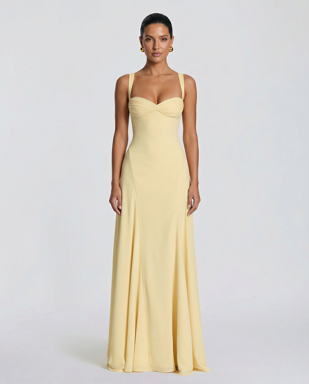 Maxi Dress with Corset Bodice and Lace-Up Back