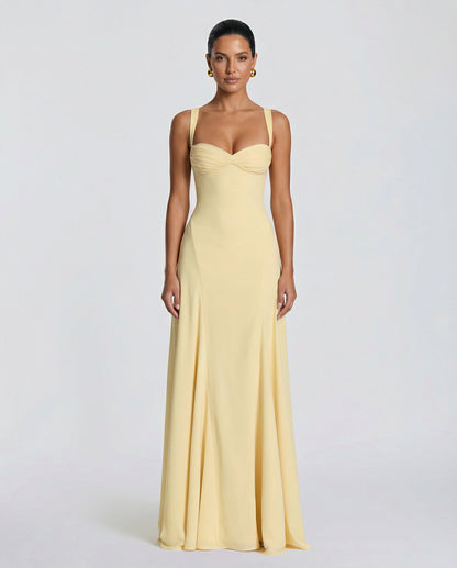 Maxi Dress with Corset Bodice and Lace-Up Back