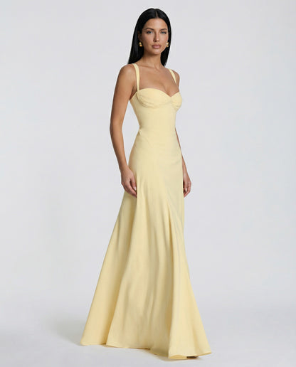Maxi Dress with Corset Bodice and Lace-Up Back