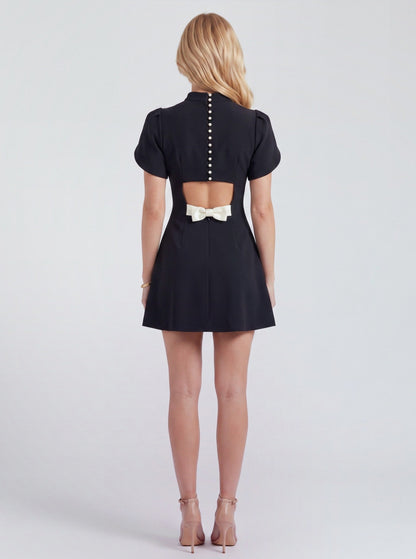 Mock Neck Tulip Sleeve Mini Dress