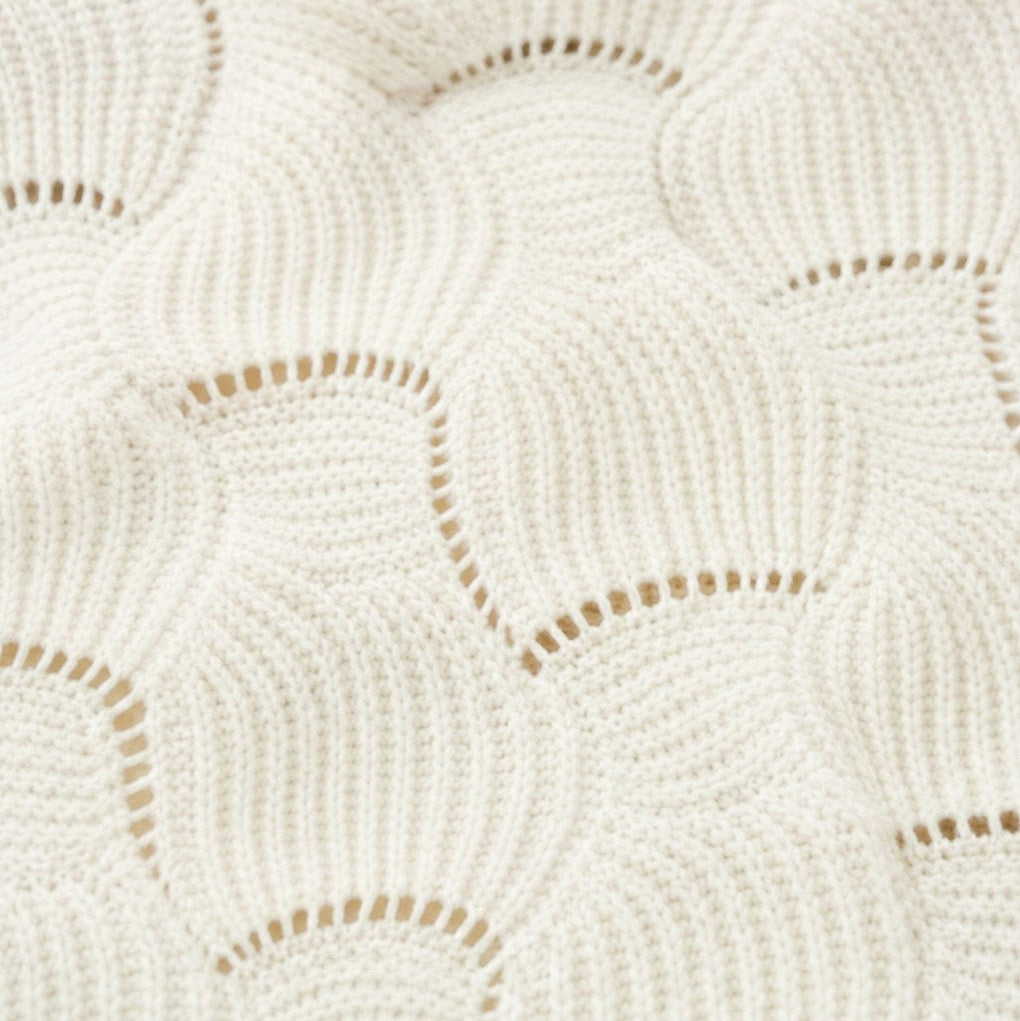 Pointelle Wave Batwing Sweater