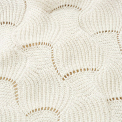 Pointelle Wave Batwing Sweater