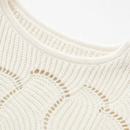 Pointelle Wave Batwing Sweater