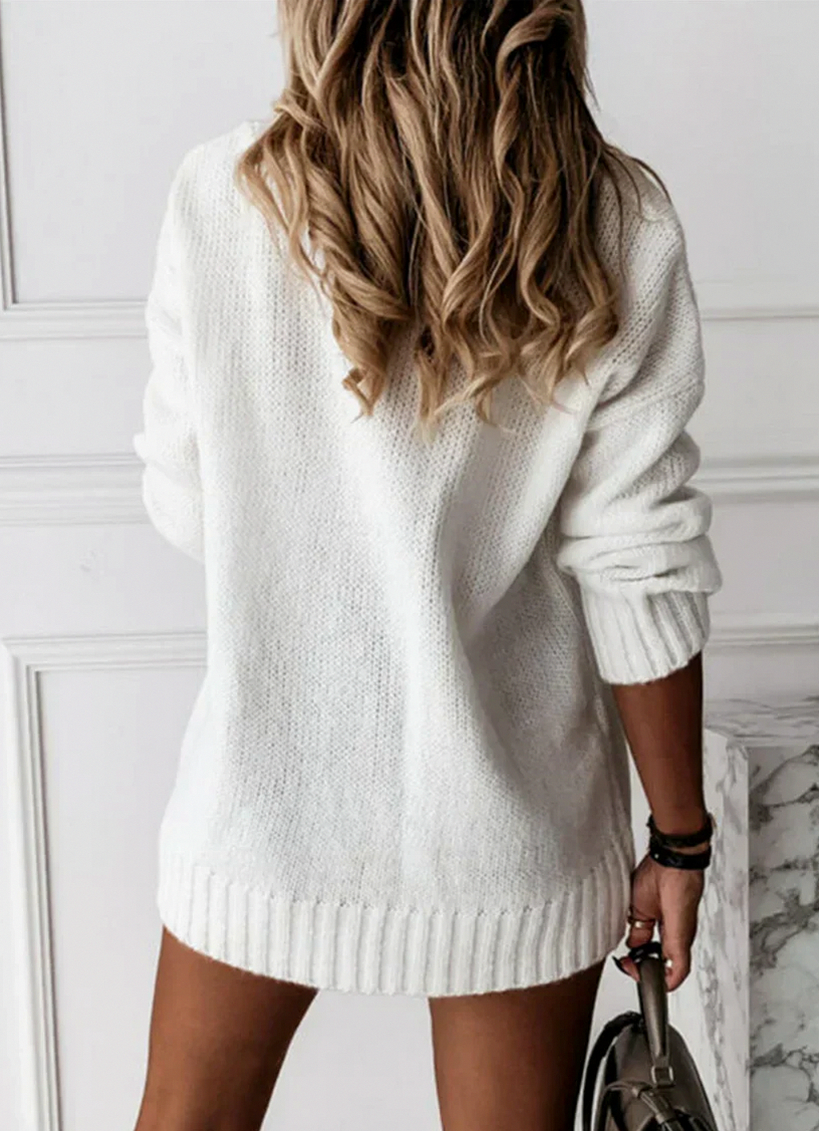 Relaxed V-Neck Knit Sweater