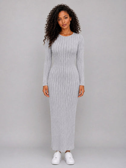 Ribbed Long Sleeve Maxi Dress