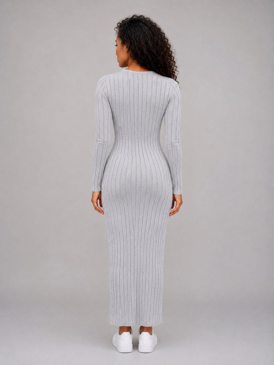 Ribbed Long Sleeve Maxi Dress