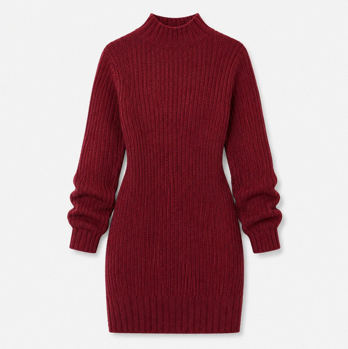 Ribbed Mock Neck Sweater Dress