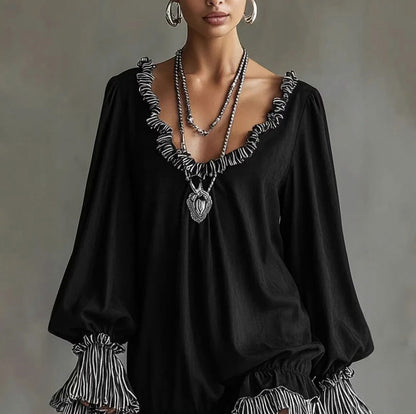 Ruffle Long Sleeve Mini Dress