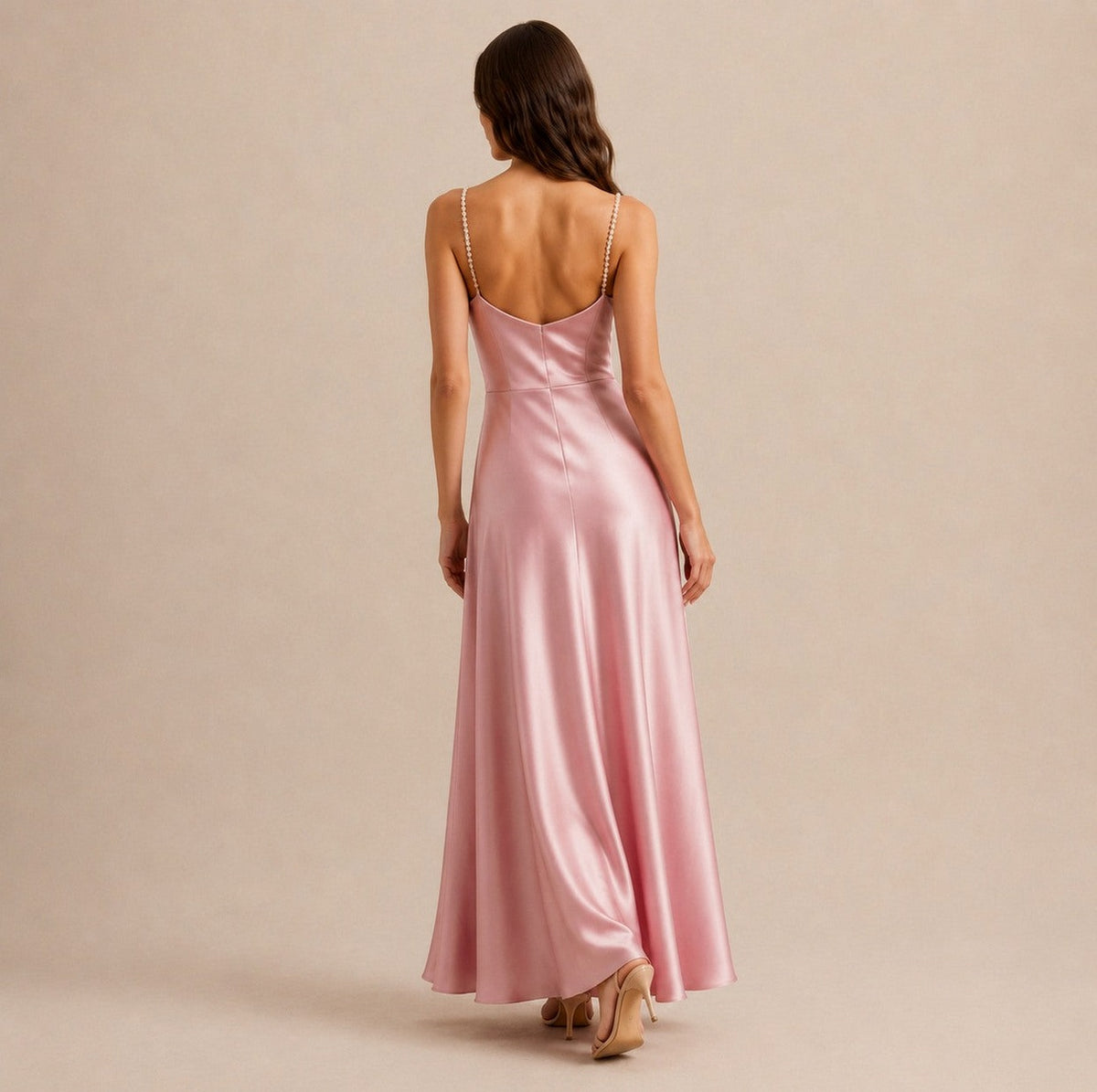 Satin Cowl Neck Maxi Dress