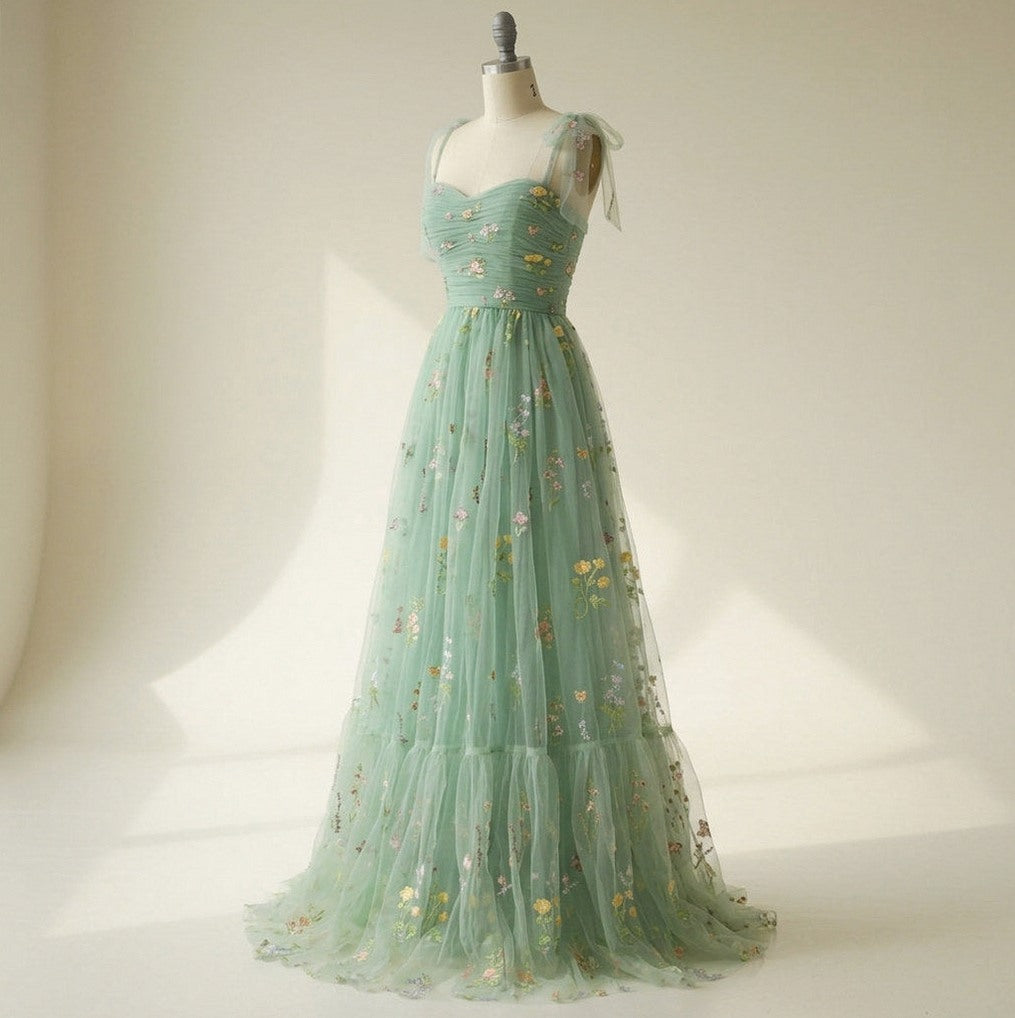 Tulle Sweetheart Tiered Maxi Dress