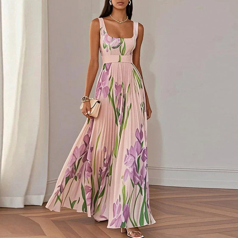 A-Line Maxi Dress – Floral Print Women