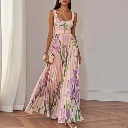 A-Line Maxi Dress – Floral Print Women