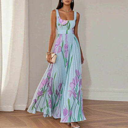 A-Line Maxi Dress – Floral Print Women