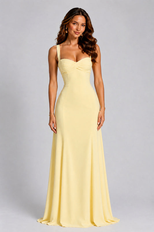 Women’s Chiffon Maxi Dress with Lace-Up Back