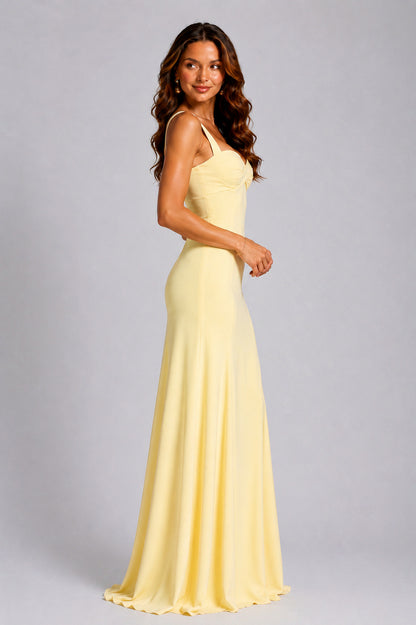 Women’s Chiffon Maxi Dress with Lace-Up Back