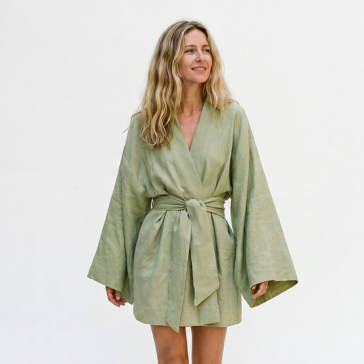 Wrap Tie Waist Mini Dress