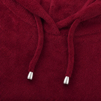 Hooded Plush A-Line Maxi Lounge Dress