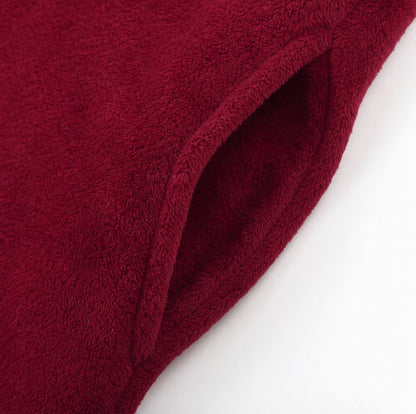 Hooded Plush A-Line Maxi Lounge Dress